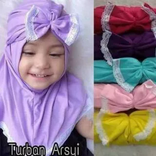 Jilbab bayi turban pita polos / jilbab anak / turban bayi