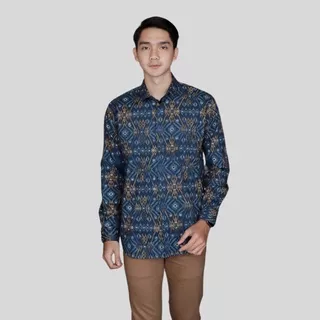 Bathix Kemeja Batik Songket Kemeja Laki Laki Batik Tosca Snow