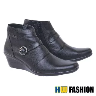 RAINDOZ - RUP 057 Sepatu Boots Wanita Kulit HITAM murah original asli cibaduyut terbaru keren