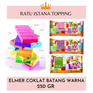 ELMER COKLAT BATANG WARNA-COMPOUND CHOCOLATE 250 GR-COKLAT BATANG WARNA WARNI-COKLAT RASA