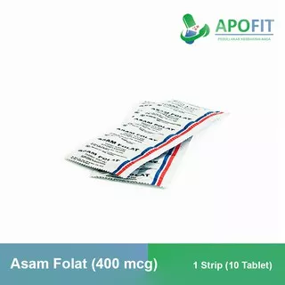 Asam Folat 400mcg (1 Strip / 10 Tablet)