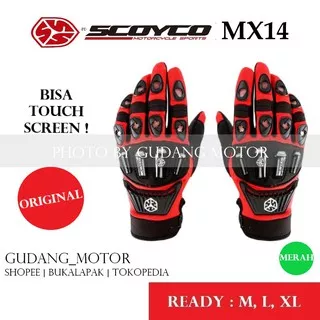 sarung tangan scoyco MX14 merah ORIGINAL - glove biker motor touring - keren murah nyaman