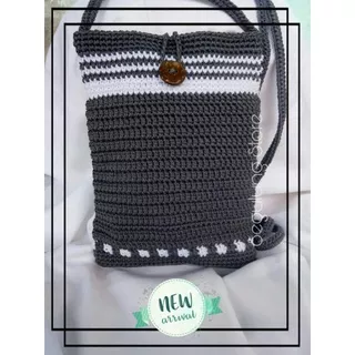 TAS HP RAJUT/TAS RAJUT MOTIF GARIS/TAS RAJUT MURAH