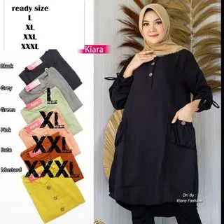 Tunik Putih Hitam Polos Jumbo Premium Import Terbaru 2021 Busui Atasan Big size Katun Rayon Murah