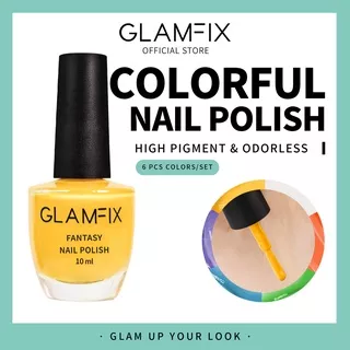GLAMFIX Colorful Nail Polish Set Kutek Cat Kuku 6pcs Alat Kecantikan Makeup by DAZZLE ME