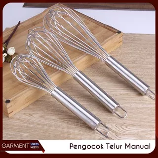 Pengocok Telur Manual Pengaduk Adonan Kue Hand Mixer Egg Whisk Stainless Steel