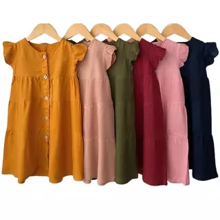 Dress Anak Baju Anak Pakaian Anak Dress Smilee Original Dress Kancing Dress Rayon Anak 1-5 Tahun