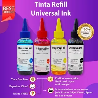 Tinta Photo Refill Isi Ulang 100ml Black Universal Printer Canon HP Epson Brother Setara Blueprint