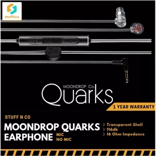 [WITH MIC] Moondrop Quarks Earphone in Ear Monitor IEM Close Anterior Cavity Micro DD Earphone