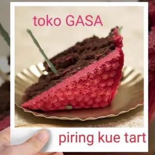 Piring kue tart ulang tahun/piring lepek/piring kertas emas tart isi 10 biji