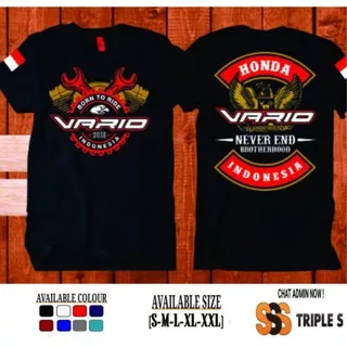 KAOS HONDA VARIO INDONESIA BORN TO RIDE NEVER END BROTHERHOOD KAOS CLUB MOTOR HONDA