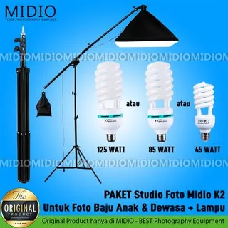PAKET Studio Foto Midio K2 + Lampu untuk Foto Anak dan Dewasa