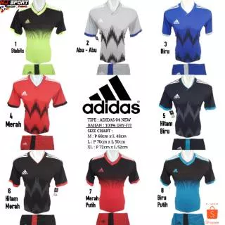 [ NEW ADIDAS 04 ] BAJU OLAHRAGA JERSEY BOLA SETELAN FUTSAL / VOLLY BADMINTON