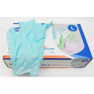 Sarung Tangan Gloves Powdered Latex Examination Gloves Safeguard 100 pcs