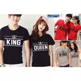 Couple kaos king queen / couple oblong / couple tshirt / baju pasangan oblong