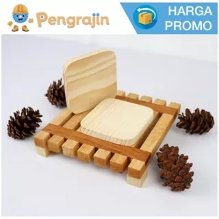 Tatakan Gelas kotak / Alas Gelas Bahan Kayu Pinus / Coaster Set / tatakan gelas kayu persegi 10x10cm