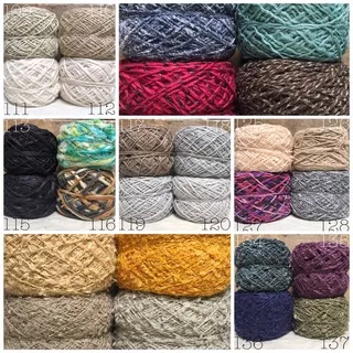 banang rajut bulky / fancy yarn / boucle / benang kapas / weaving yarn / loom / velvet