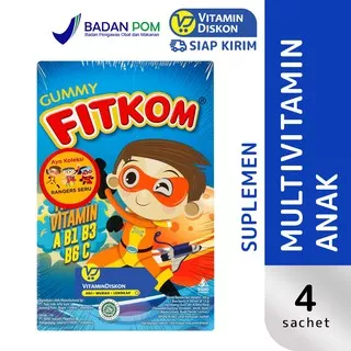 Fitkom Gummy Box Biru | Suplemen Multivitamin Anak, Vitamin A, B, C Dan E