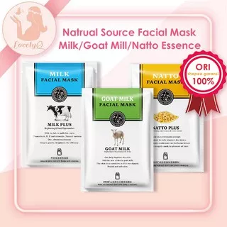 ROREC Milk Facial Mask Goat Milk Natto Mask - masker wajah pemutih melembabkan   ROREC-BCC2021