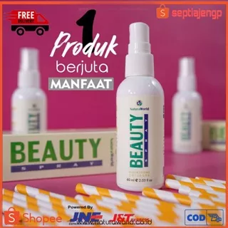 (COD) PROMO Beli 1 Gratis 1 (dapat 2 botol) Natura Beauty Spray NBS Beuty Biuty Sprey Sprei Herbal Natura World 100% Original / NATURA WORLD BEAUTY SPRAY ORIGINAL 100% BeautySpray Glutathion Collagen 60 ml Atasi Jerawat, Kusam, Muka Kering, Glowing