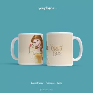 Mug Custom - Souvenir Mug - Mug Karakter - Mug Kartun - Full Print - Kado Cangkir Disney Belle