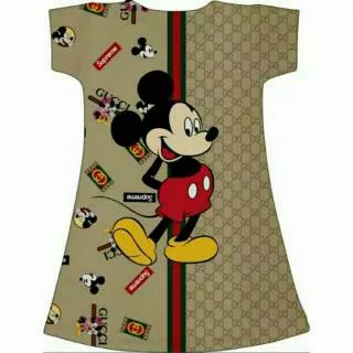 Dress Scuba Premium Motif Printing  Mickey Mouse | Dress Anak Perempuan