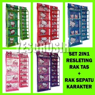 SET 2IN1 RAK SEPATU RAK TAS RESLETING KARAKTER Z0101A