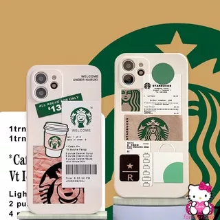 Starbucks Infinix Smart 6 5 2021 Hot 11 11s 10 9 Play 10S S4 10T hots Note 8 10 Smart 4 3 Plus Antique White Anti-Shock Silicone Straight Edge Camera Lens Protector Soft Case Full Cover