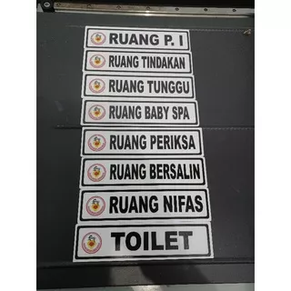 Sign Label Sign Board Acrylic Akrilik papan Nama ruangan bidan dokter perawat kantor dll