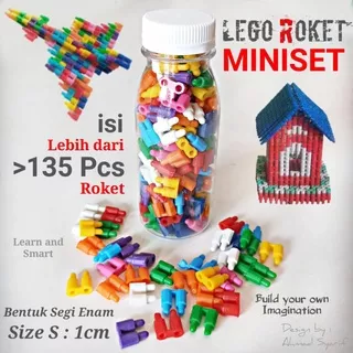 LEGO ROKET MINISET BOTOL 135pcs+ MAINAN EDUKASI ANAK BRICKS MINI SET