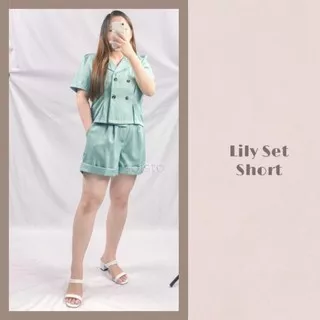 Lily Set Short Casual Setelan Formal Baju Kondangan Fashion Wanita Jumpsuit