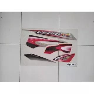 Striping Sticker Lis Yamaha Vega R New 2006 2007 Silver Merah