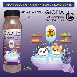 Shampo Kucing Anjing Anti Kutu Kondisioner Aroma Lavender Gloria 250ML