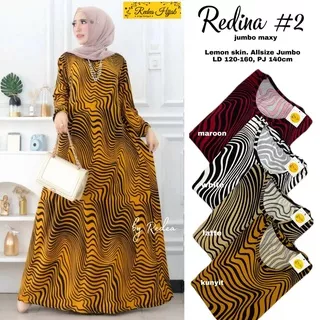 gamis jumbo wanita ld 120-160 redina allsize big size mat lemon skin ori redea hijab