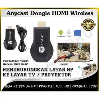 Anycast Dongle HDMI Wireless USB Connect Projector Proyektor Tv Receiver Ready Pekanbaru Free Ongkir