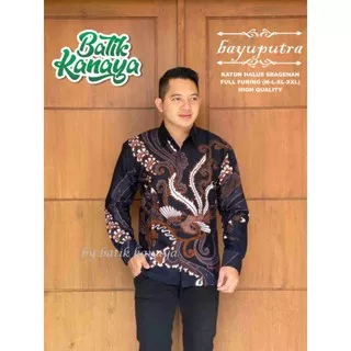 Origianal Batik Kanaya - BAYUPUTRA baju batik pria lengan panjang modern full furing bahan katun by kanaya
