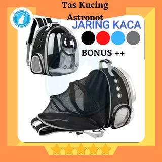 Tas Kucing Murah Astronot / Pet Travel Astronot / Tas Astronot Kucing Anjing Dengan Jaring Belakang / Pet Carrier Astronot Full Transparan Untuk Anjing dan Kucing