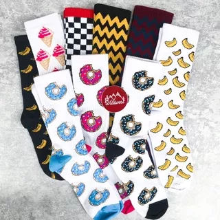 kaos kaki motif premium, donut socks banana socks | Premium Rib Socks