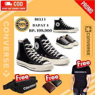 BUY 1 GET 4 Sepatu Converse_70s_All_star sepatu sneaker pria convers_ Hitam putih tinggi High