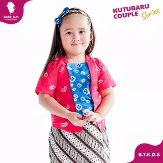 Kutubaru Kebaya Jumputan Pink Couple Kakak Adik Bisa Buat Seragam Sekolah Katun Adem Halus Nyaman