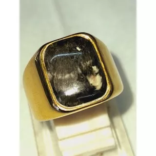 Cincin Batu Akik Bulu Macan Lumajang/Serapenite Tiger Glass