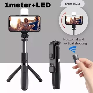 Tongsis Tripod Bluetooth LED Fill light Flash Phone holder with remote