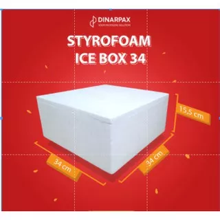 Styrofoam Ice BOX 1  /DinarPax /Dinarbox /Cooler BOX /Box Kue /Ukuran 34x34x15,5 CM /Sterofoam