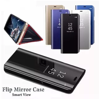 Samsung Galaxy A12 M51 A02 M20 J7 2016 J5 2016 Flip Cover Clear View Case Mirror Standing