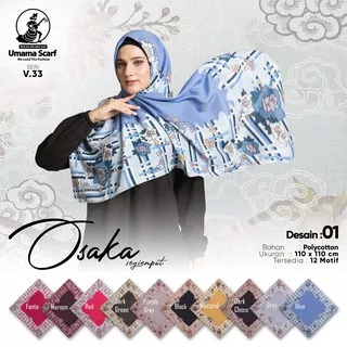 OSAKA MOTIF Umama Jilbab Hijab Kerudung Scarf Segi Empat SegiEmpat Square Printed Motif SA1 MB