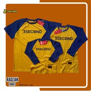 KAOS COUPLE FAMILY THREE SECOND THREESECOND 3SECOND WARNA KUNING KAOS KELUARGA