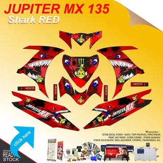 DECAL STICKER YAMAHA JUPITER MX 135 SHARK RED