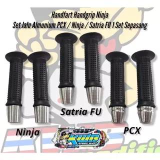 HANDGRIP HANDFART KAWASAKI NINJA SET JALU  NINJA SATRIA PCX REPRO Almunium cnc Jalu Stang Satria Fu ninja R RR almunium Set Handgrip Model Ori Ninja import Grip Ninja Pnp Cb GL Megapro MP Lama Tiger Vixion Vario Scoopy Beat Nmax PCX DLL