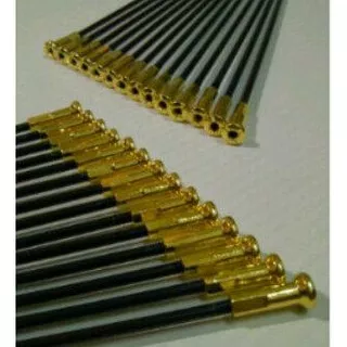 Ruji / Jari Jari Kawasaki KLX 150 Hitam nepel Gold untuk 16-19 Holes 36- WILWOOD