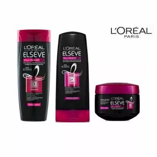 Paket L`OREAL PARIS Fall Resist 3X ( Shampoo 170mL + Conditioner 165mL + Hair Mask 200mL ) - 3 Pcs